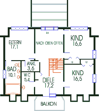 Grundrissplan Obergeschoss